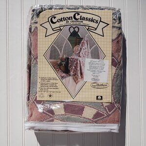 Cotton Classics by Chatham Jacquard Throw Wedding Ring Quilt Tapestry Blanket
